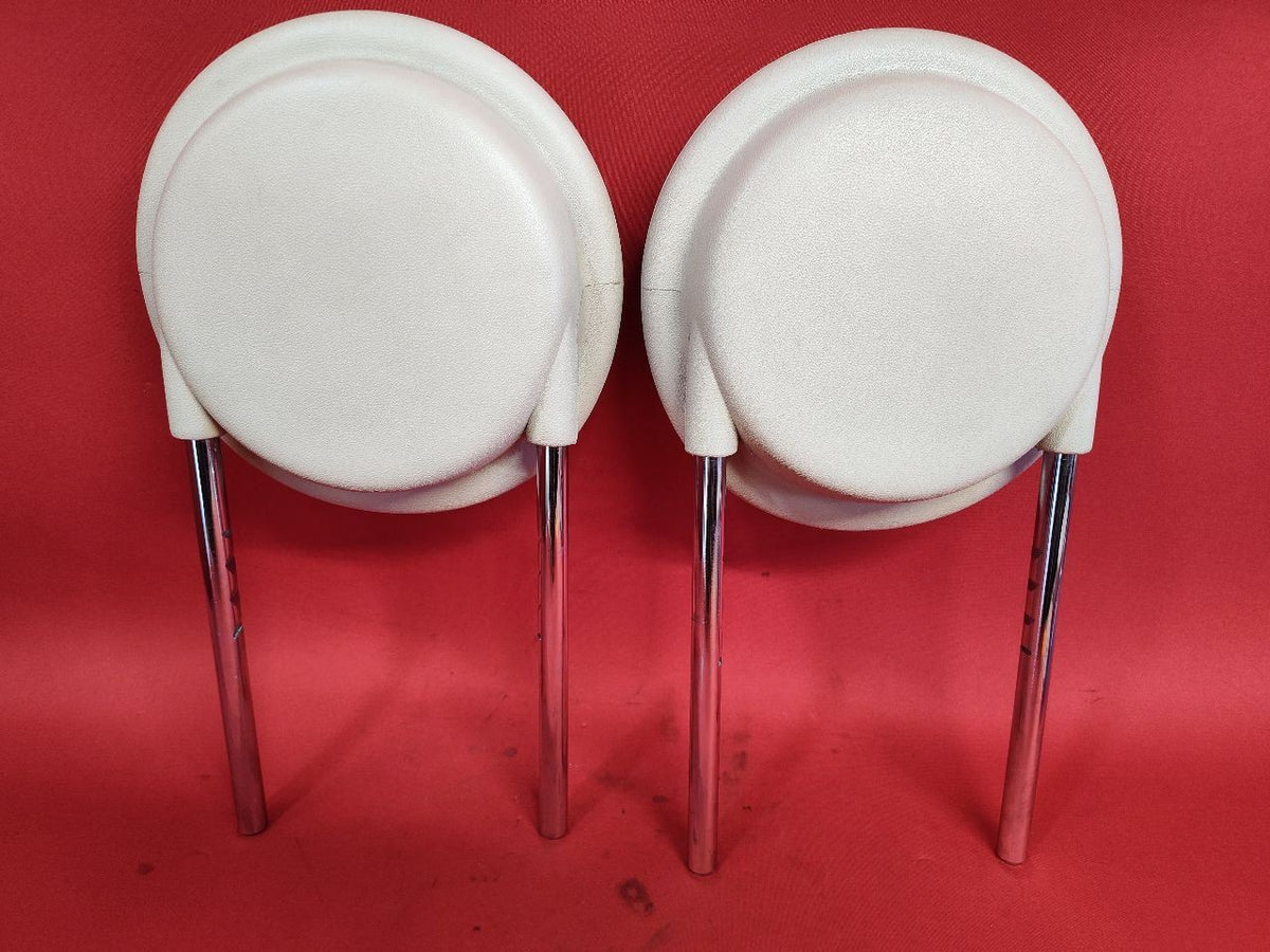 2012-2019 Fiat 500 FRONT Left Right Seat Headrest Set AJ -WD Avorio Ivory White