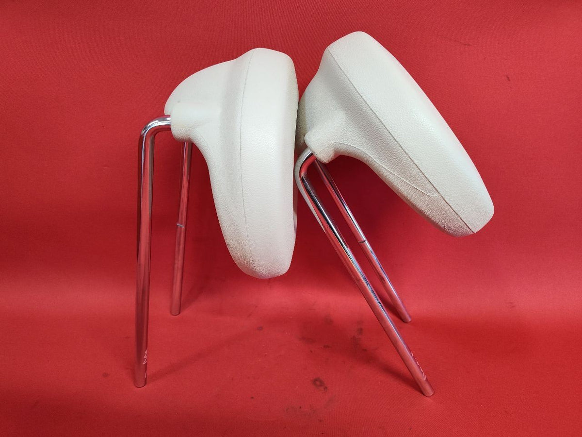 2012-2019 Fiat 500 REAR Left Right Seat Headrest Set AJ -WD Avorio Ivory White