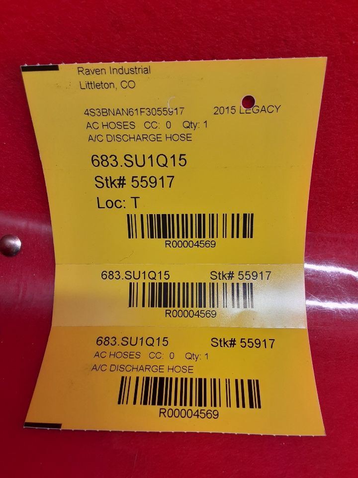2015 2016 Subaru Legacy & Outback 2.5L H4 A/C Refrigerant Discharge Hose