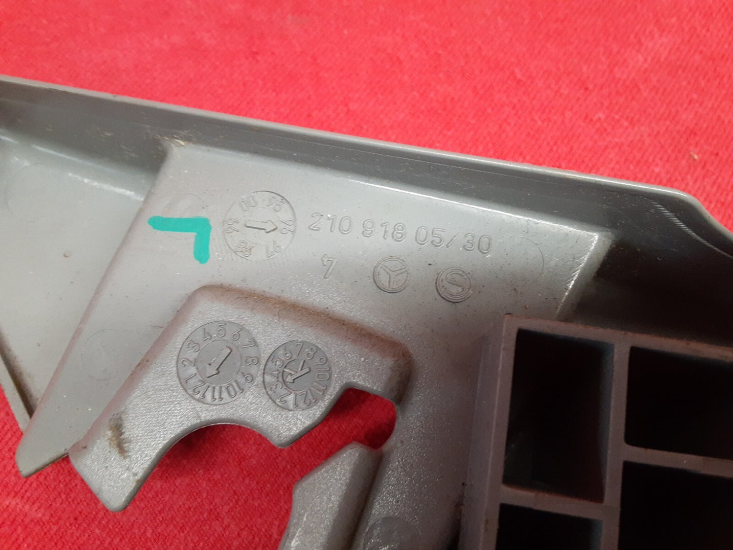 1994 - 2003 Mercedes Benz LEFT DRIVER Seat Guide Cover Bezel Grey 2109180530