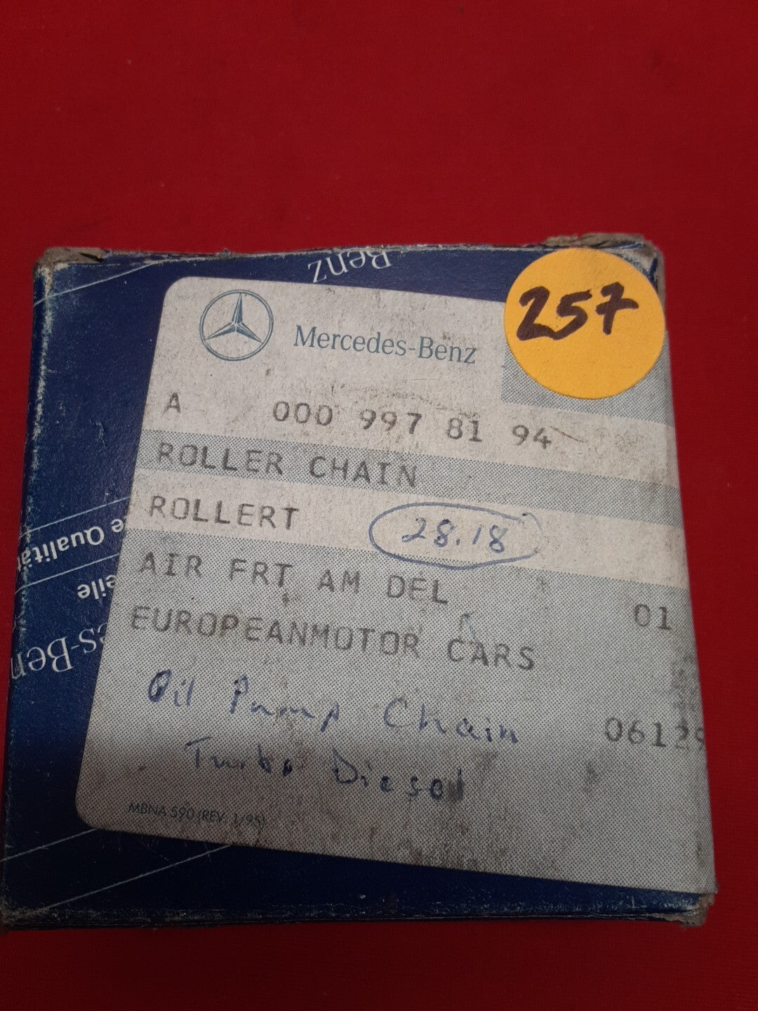 BRAND NEW OEM Mercedes-Benz Oil Pump Chain A0009978194