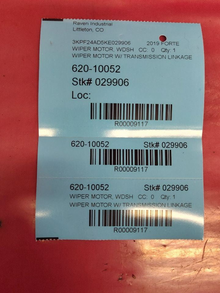 2019-2024 Kia Forte Front Windshield Wiper Transmission Linkage w/ Motor - 68k