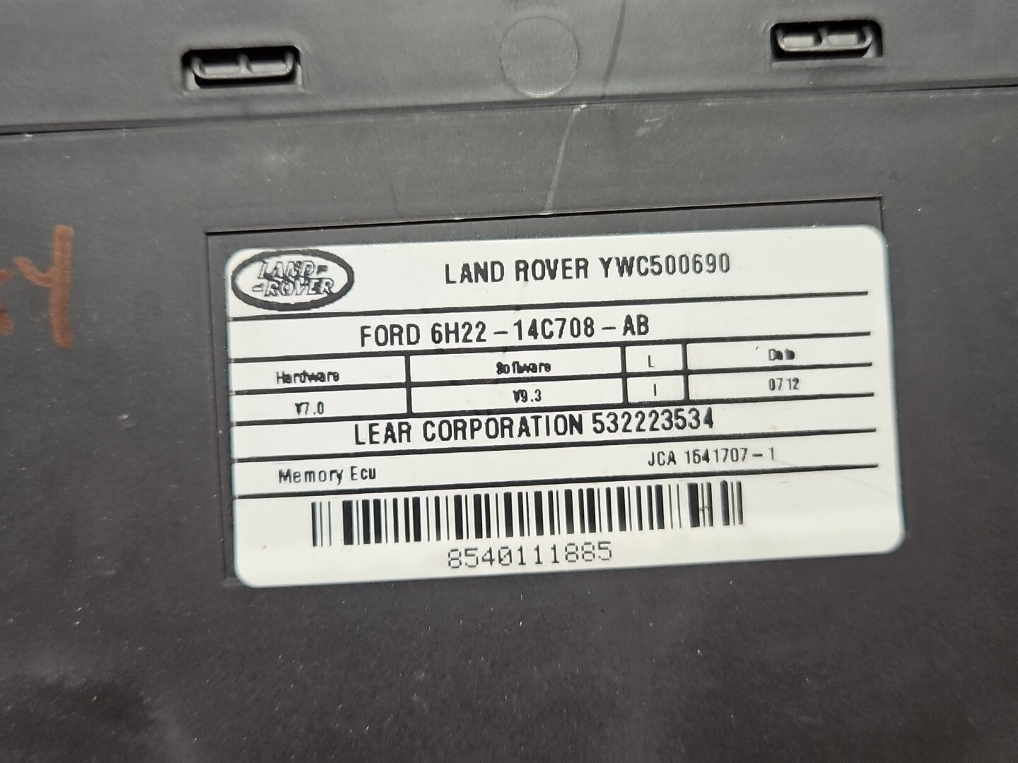 05-09 Land Rover Range Rover Sport / LR3 Power Seat Memory Control Module