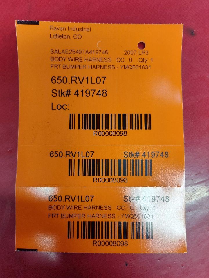 2007 Land Rover LR3 HSE Front Bumper Wiring Harness Loom YMQ501631