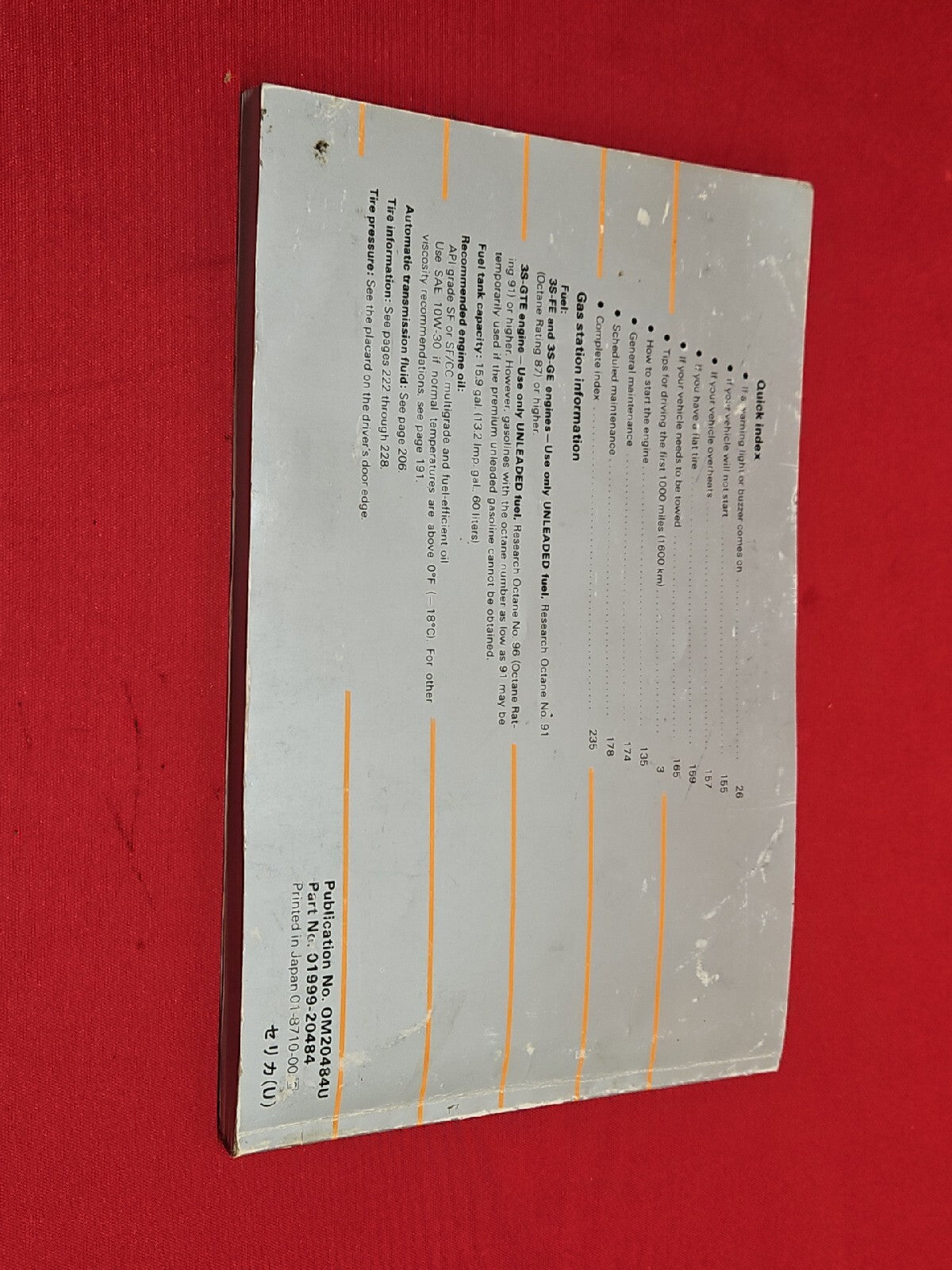 1988 Toyota Celica All-Trac / 4WD Owners Manual
