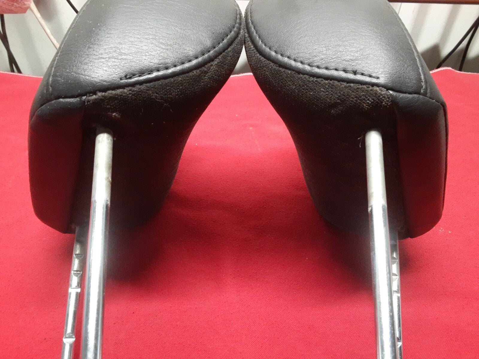 2002 2003 2004 Jeep Liberty Front Headrest SET Dark Slate Gray LEATHER BACKING