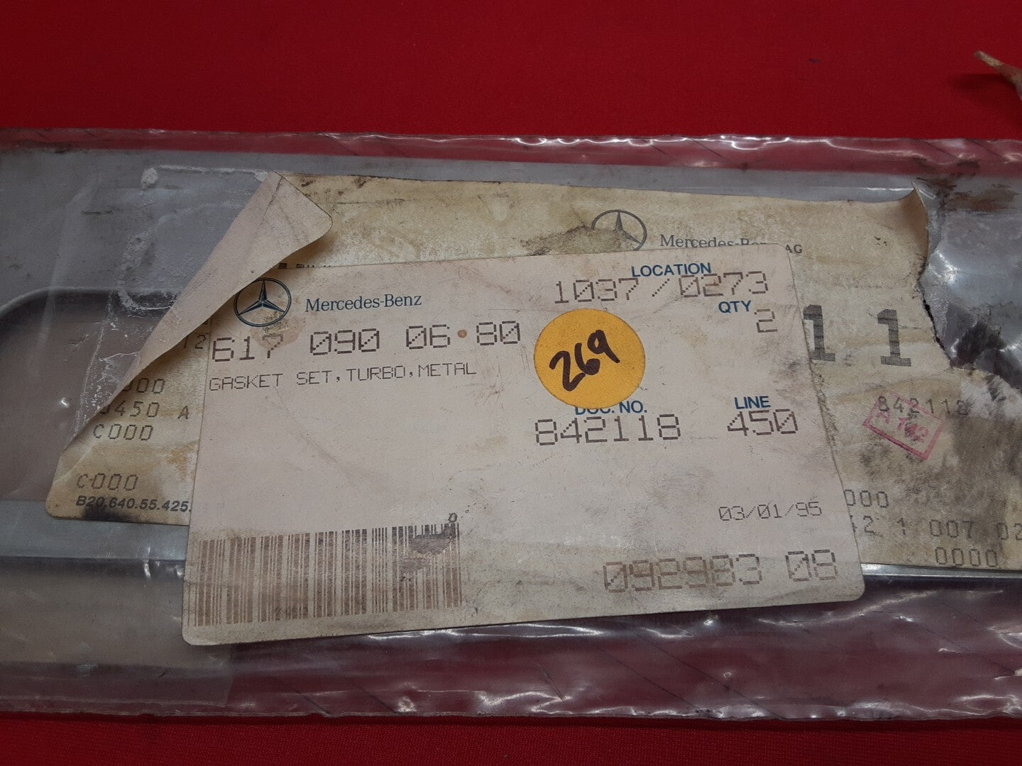 BRAND NEW OEM Mercedes-Benz Turbocharger Mounting Gasket Kit 6170900680