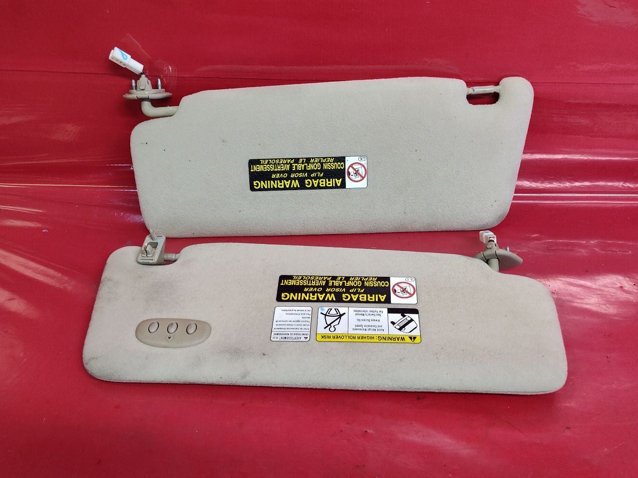 2003 Lexus RX300 RX 300 Sun Visor Shade Set w/ Garage Door Opener Buttons Ivory