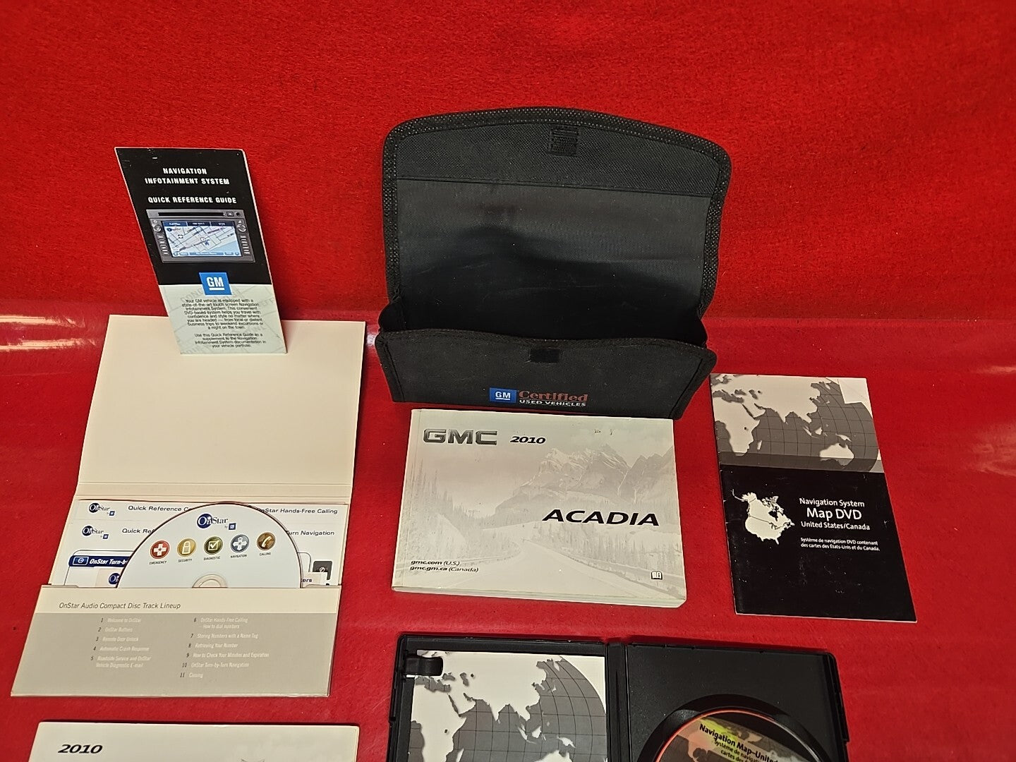 2010 GM GMC Acadia Owner's Manual W/ Navigation DVD 5pc. Set