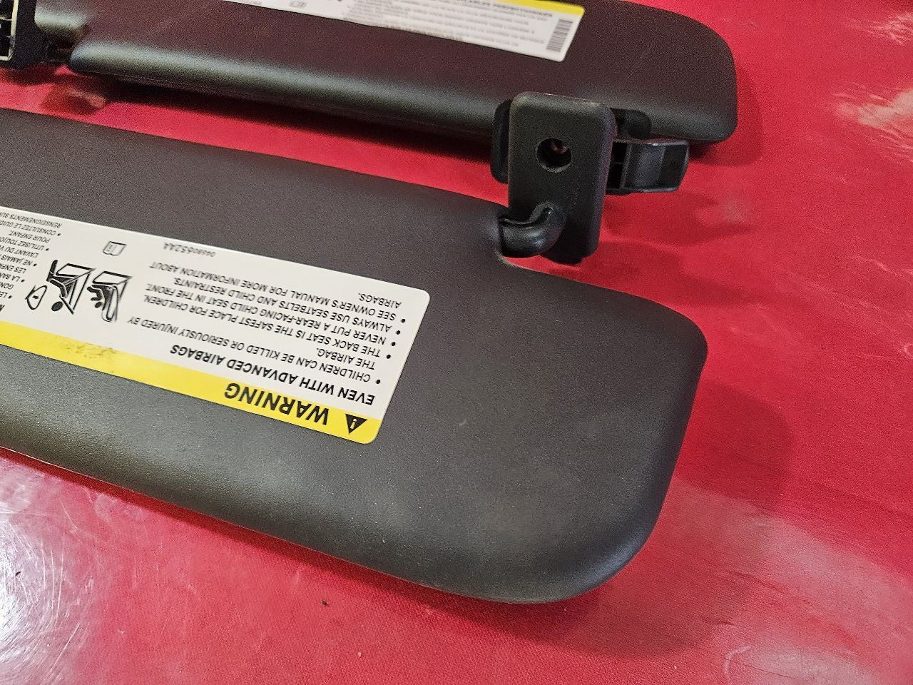 2012-2016 Fiat 500 Sun Visor Shade Left Right Set Nero Black w/ Basic Mirrors