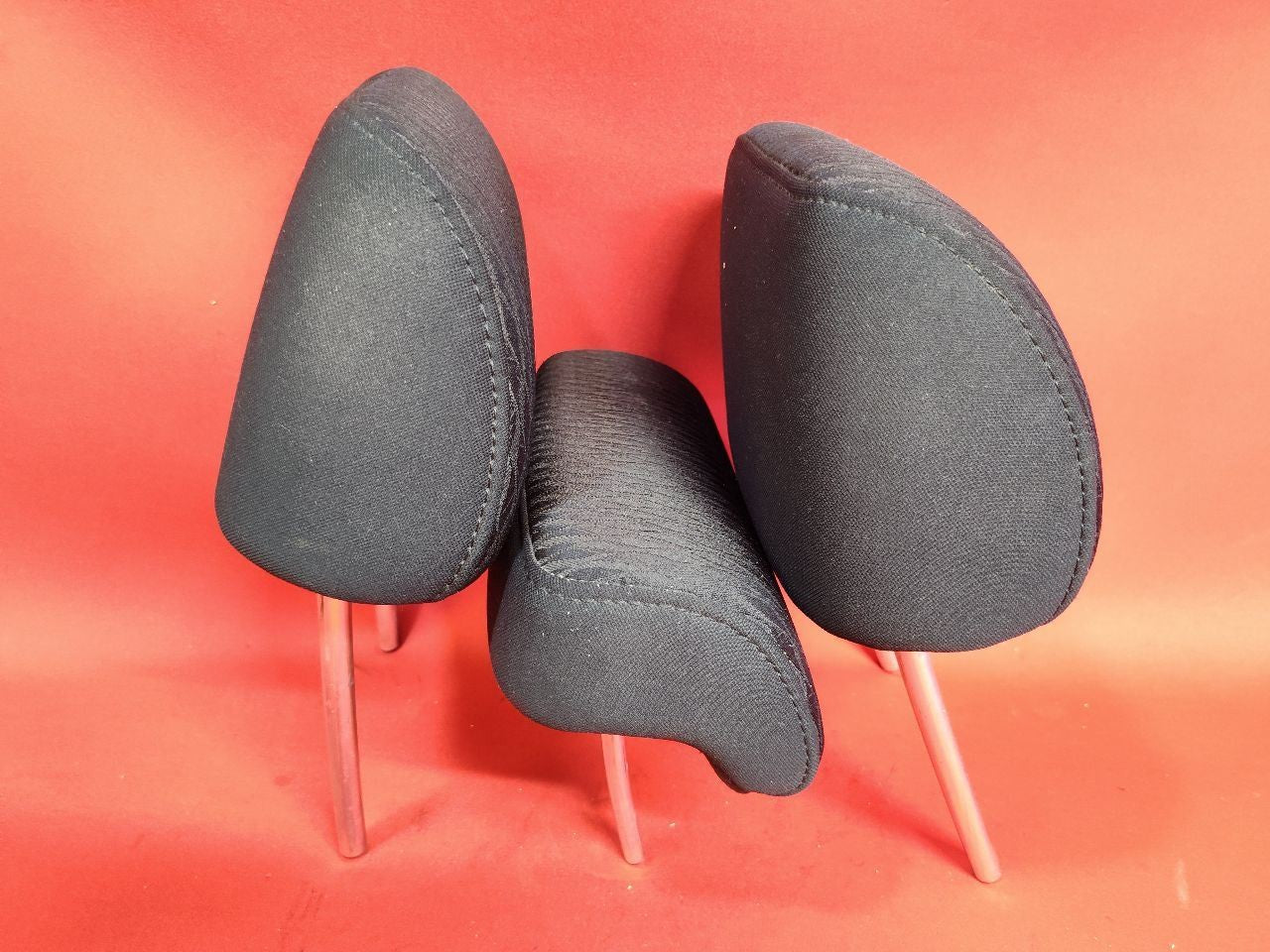 2010-2012 Subaru Outback / Legacy REAR Seat Headrest Set Black Patterned Cloth