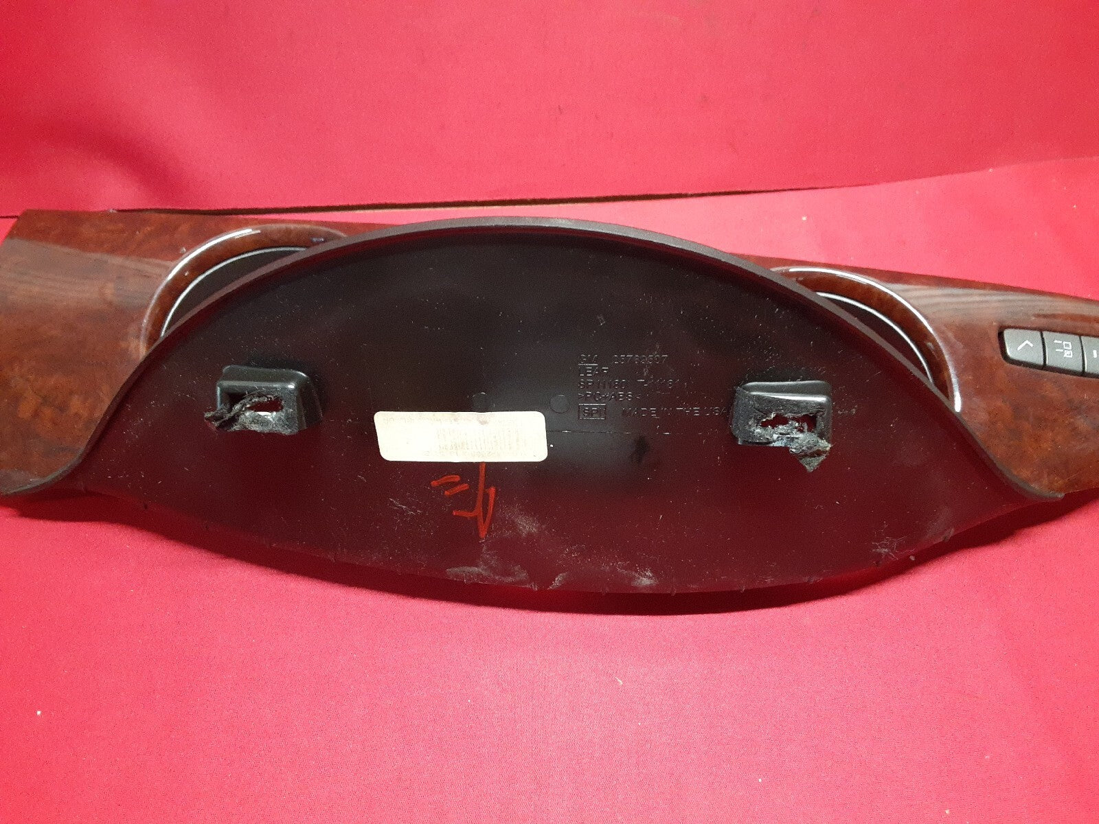 2006 - 2011 Buick Lucerne Speedometer Cluster Bezel Trim Woodgrain 25769507