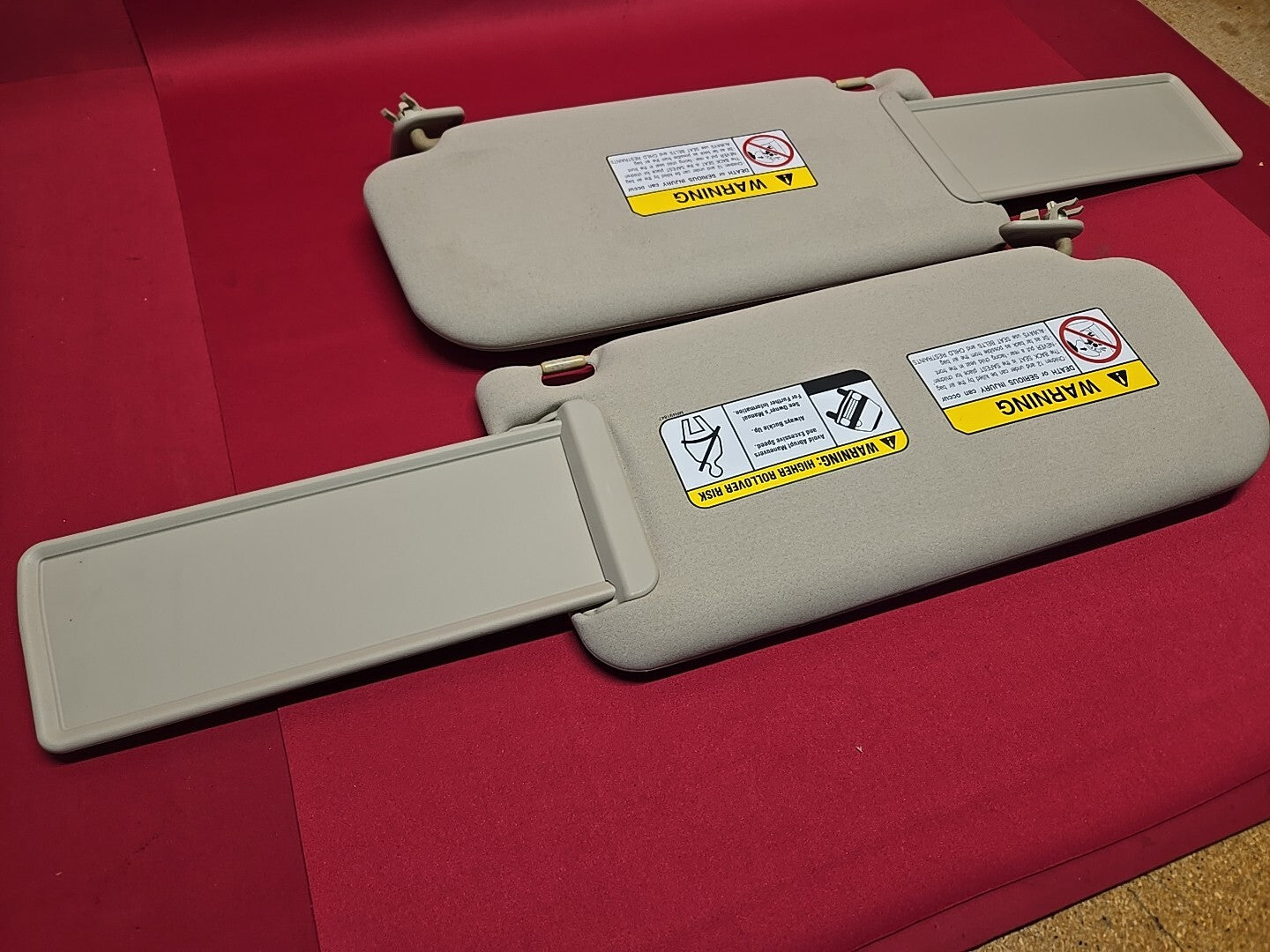 2001 - 2005 Mitsubishi Montero LEFT & RIGHT Sunvisor Shade SET Beige Basic Vinyl
