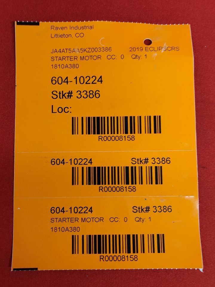 2018-2025 Mitsubishi Eclipse Cross Starter Motor - 83k Miles - 1810A380