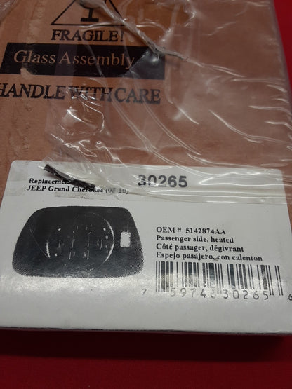 K-Source for 2005-2010 Jeep Grand Cherokee PASSENGER Heated Door Mirror Glass
