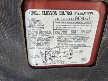 02-04 Subaru Outback Legacy 03-05 Baja 2.5L A/T Engine Fuse Box + Harness Cables
