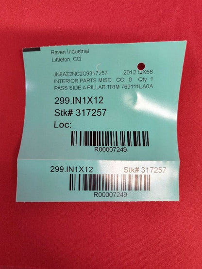 2011-2020 Infiniti / 2017-2020 Nissan FRONT RIGHT PASSENGER A Pillar Trim Cover