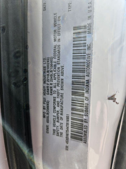 2004 Subaru Outback, Legacy 04-06 Baja Fuel Vapor Emissions Charcoal Canister