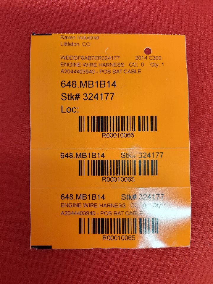 2006-2015 Mercedes C350 13-14 C300 Battery to Starter Wiring Harness 3.5L V6