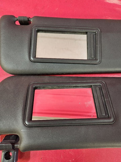 2012-2016 Fiat 500 Sun Visor Shade Left Right Set Nero Black w/ Basic Mirrors