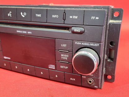 2007-2009 Dodge Chrysler Jeep Radio Stereo Head Unit Single Disc MP3 Player