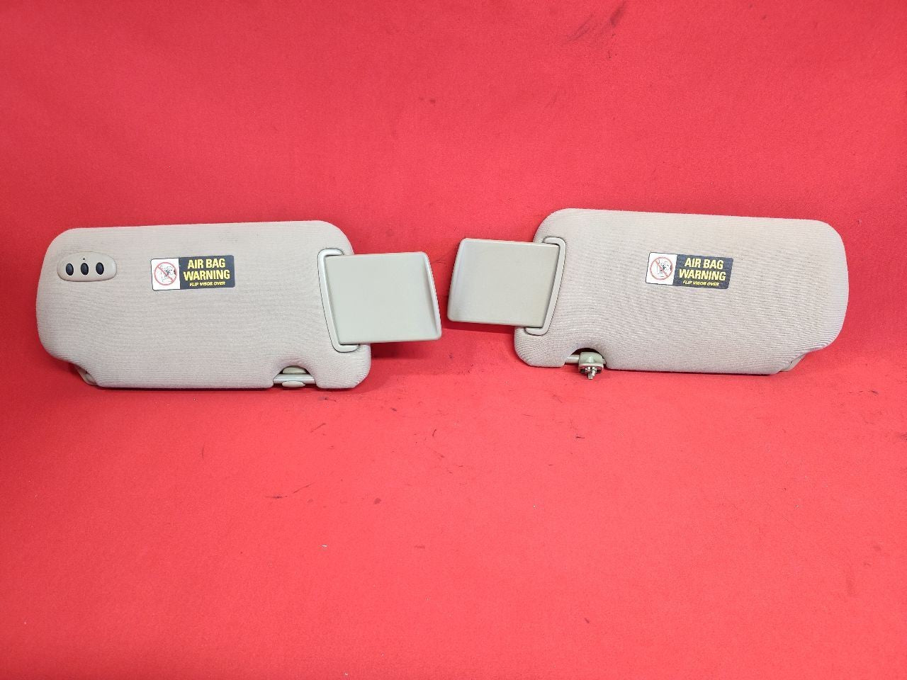 2000-2003 Nissan Maxima Sun Visor Shade Set Beige Cloth Set w/ Clips + Homelink
