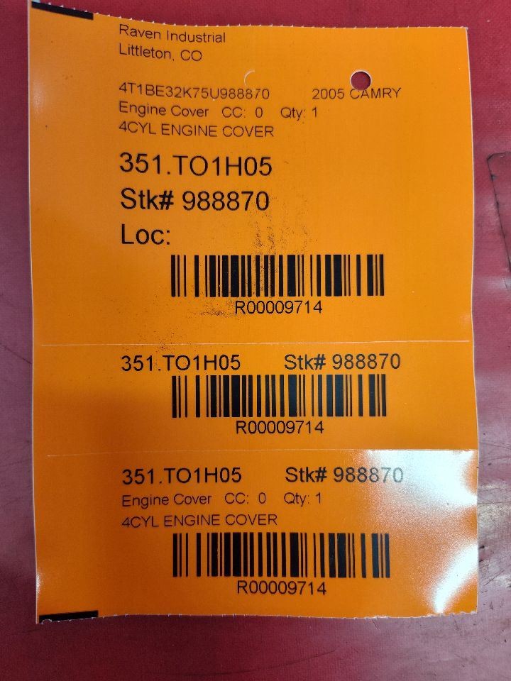 2002-2010 Toyota 2.4L L4 VVT-i 16 Valve Engine Appearance Shield Cover