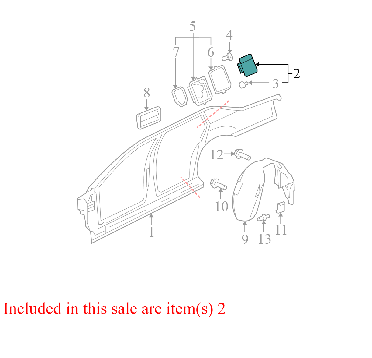 2006 - 2011 Cadillac DTS Fuel Gas Filler Door Lid Paint 800J White Diamond