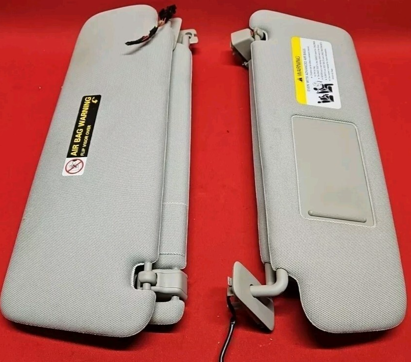 2007 - 2015 Audi Q7 Right & Left Sun Visor Gray Cloth Illuminated PAIR / SET