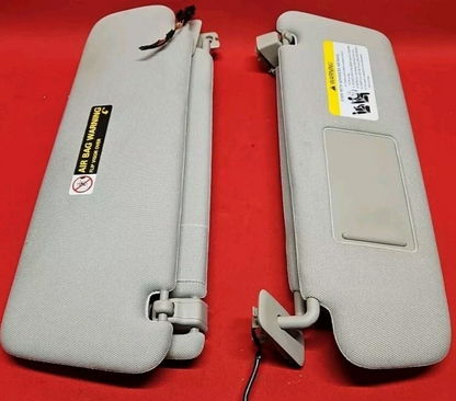 2007 - 2015 Audi Q7 Right & Left Sun Visor Gray Cloth Illuminated PAIR / SET