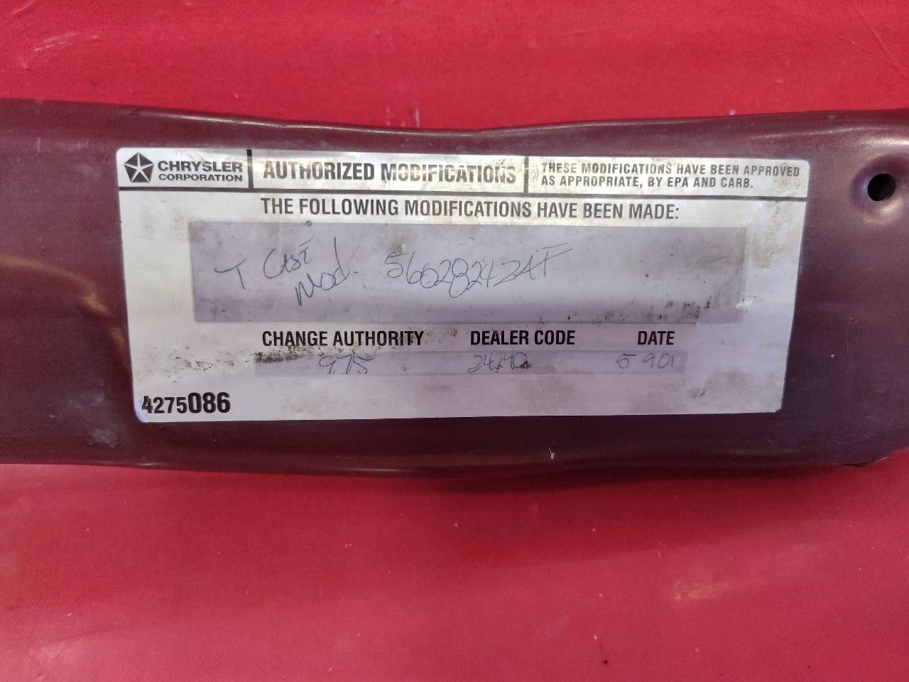 2001-2004 Dodge Dakota 01-03 Durango UPPER Radiator Core Support Bracket Bar