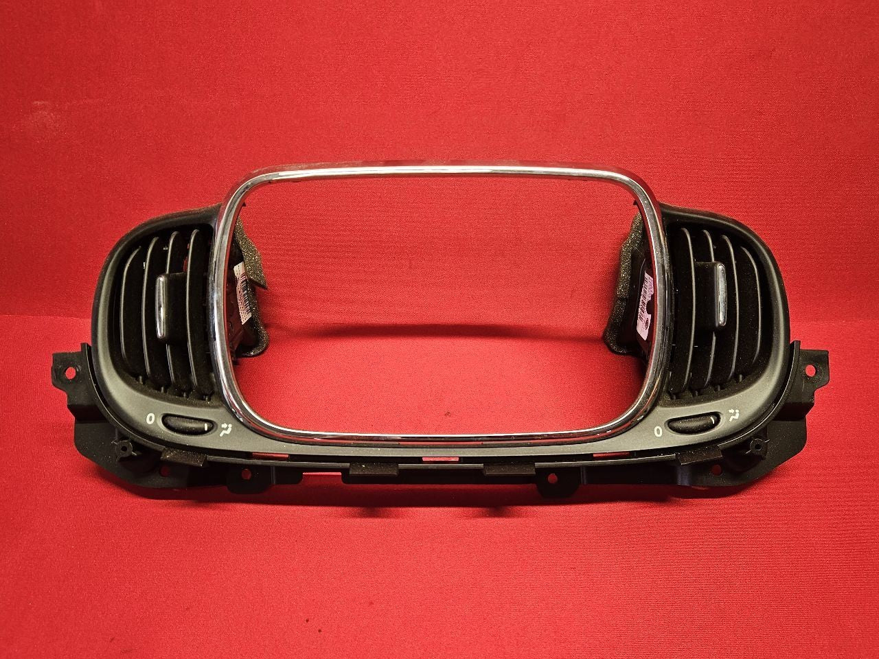 2016-2019 Fiat 500 Radio Dash Chrome Bezel Trim w/ Air Vent Registers