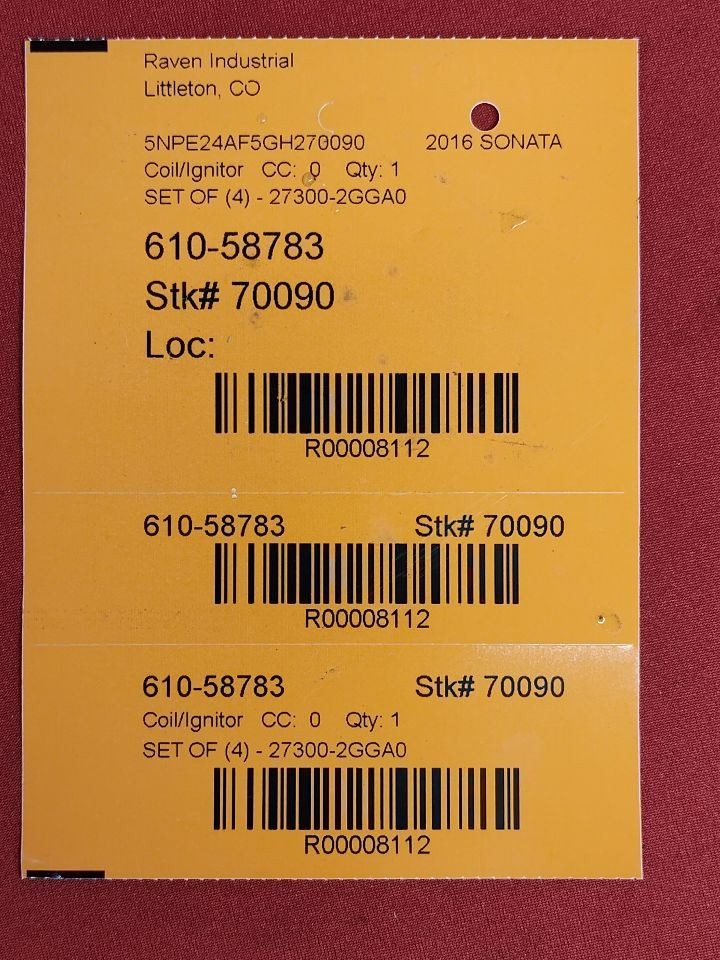 2015-2025 Hyundai 2016-2022 Kia Direct Ignition Coil Set of Four (4) 27300-2GGA0