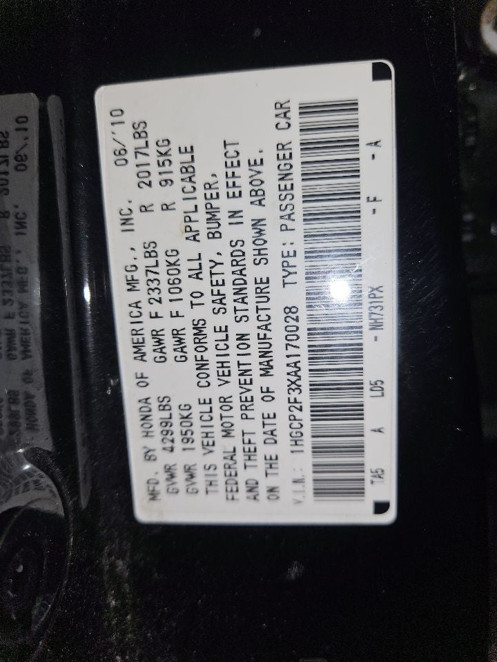2008-2011 Honda Accord Information Radio Display Screen AM/FM Basic Only