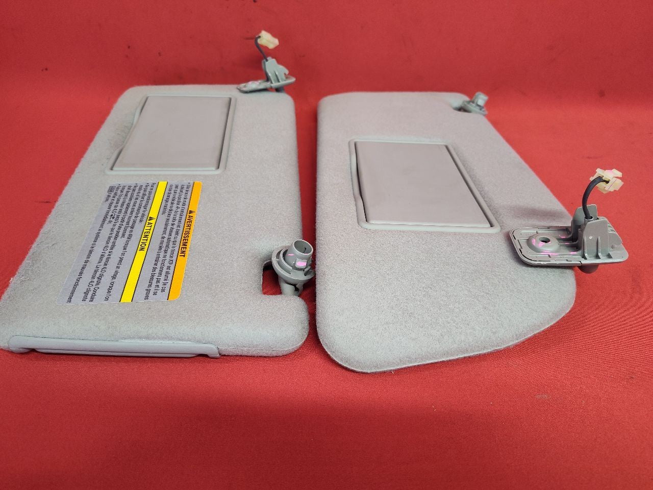 2005-2010 Nissan Xterra 05-12 Frontier Sun Visor Shade Set Grey Cloth w/ Clips