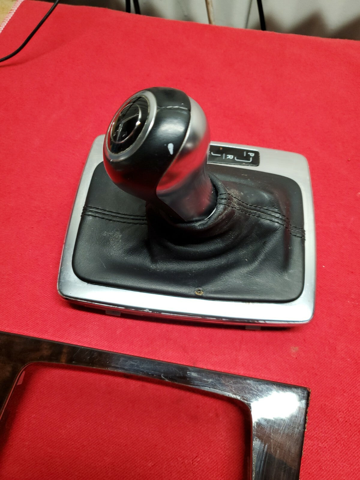 2012 2013 2014 Mercedes Leather Boot Shift Knob & Trim Bezel Wood Grain