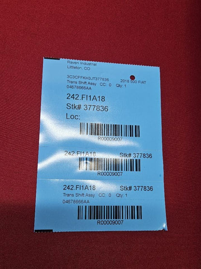 2015-2019 Fiat 500 6-Spd Aisin Auto Transmission Gear Selector Lever Knob SET