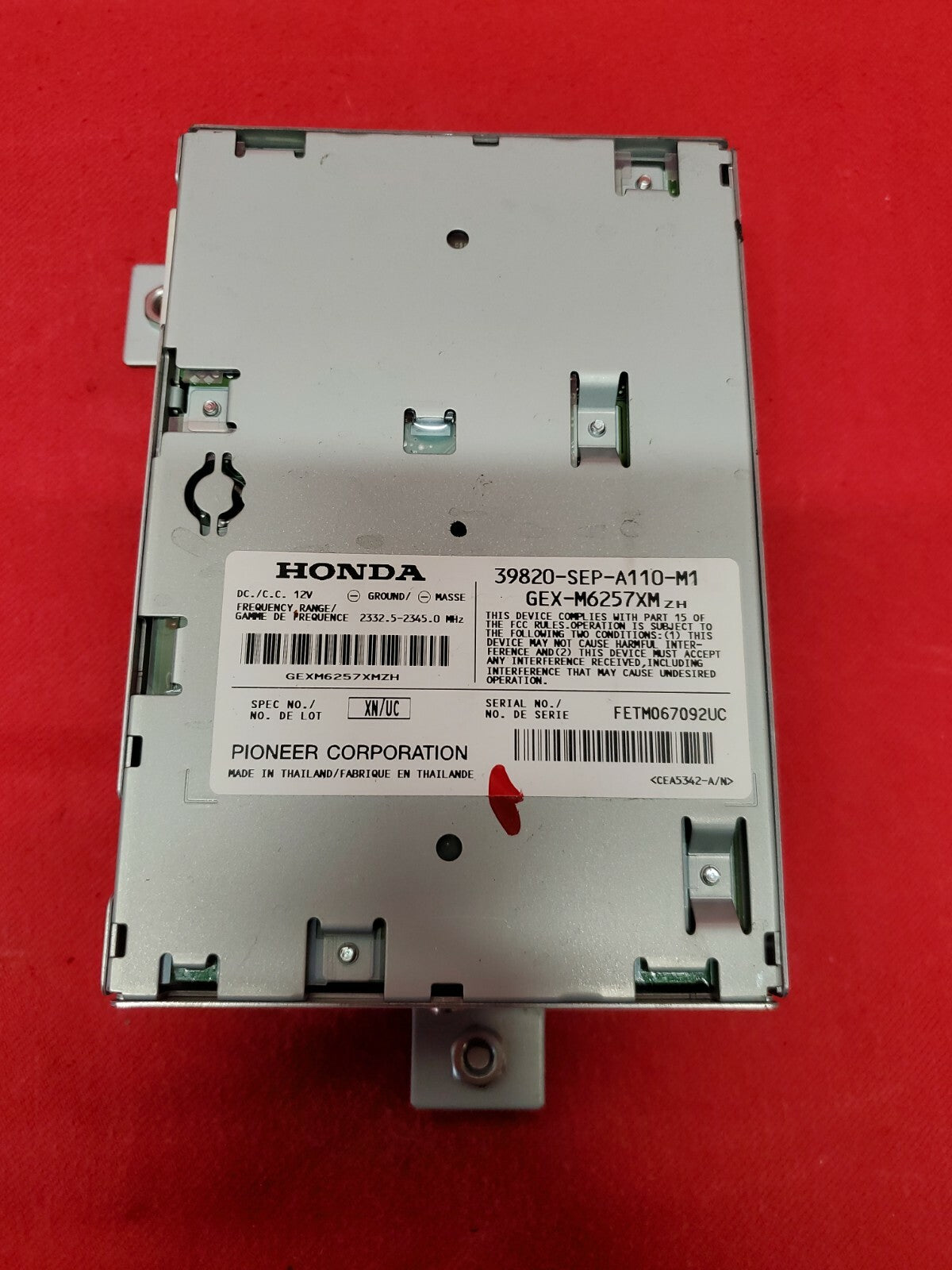 2006 2007 2008 Acura TL Radio Stereo Satellite Audio Control Unit 39820-SEP-A110