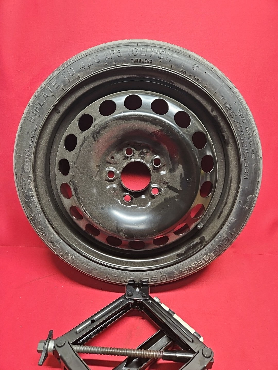 2004 - 2012 Chevy Chevrolet Malibu Emergency Spare Tire Donut w/ Jack & Tools
