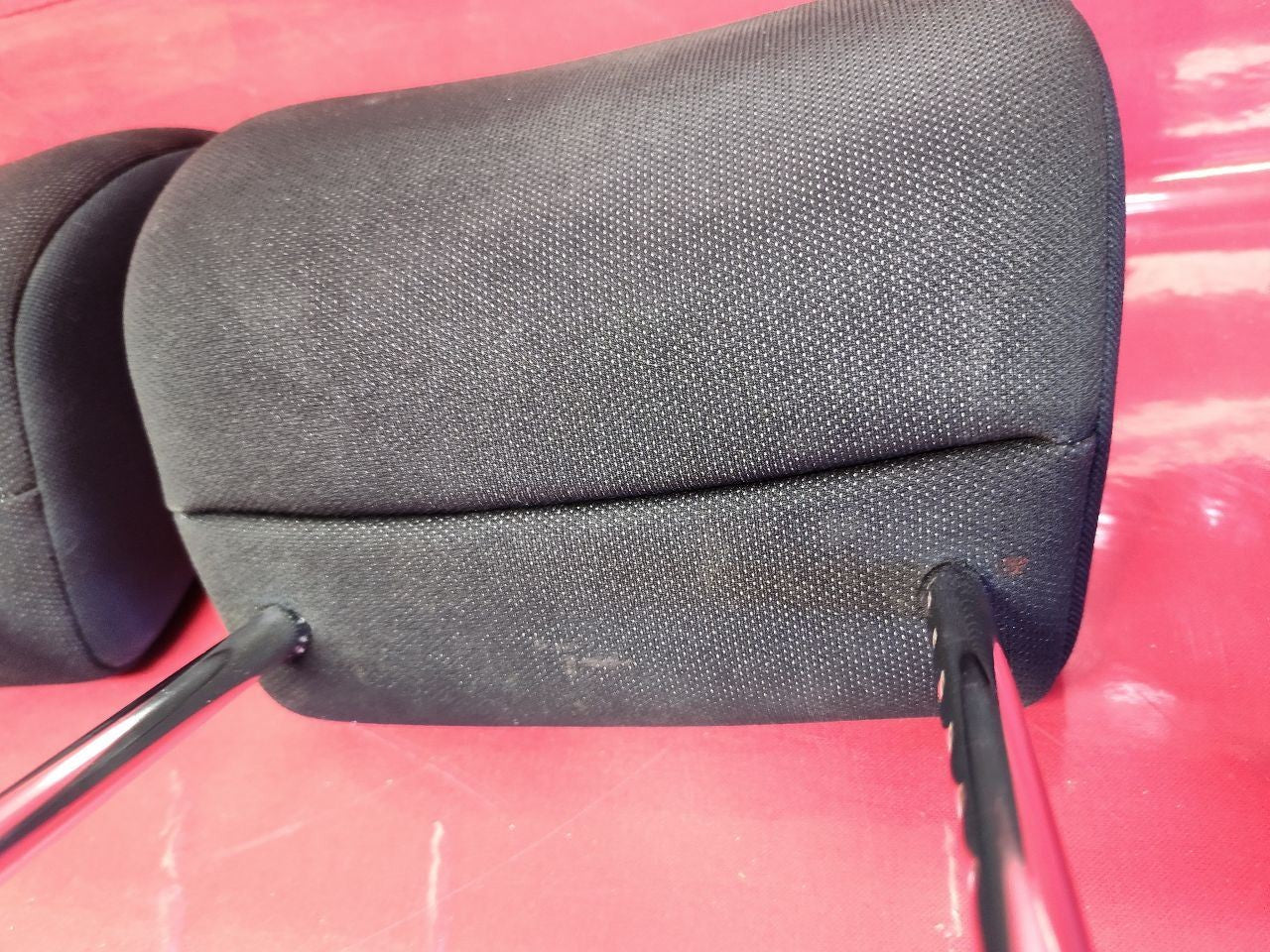 2007 2008 Suzuki SX4 Front Left Right Headrest Set of Two Black Cloth