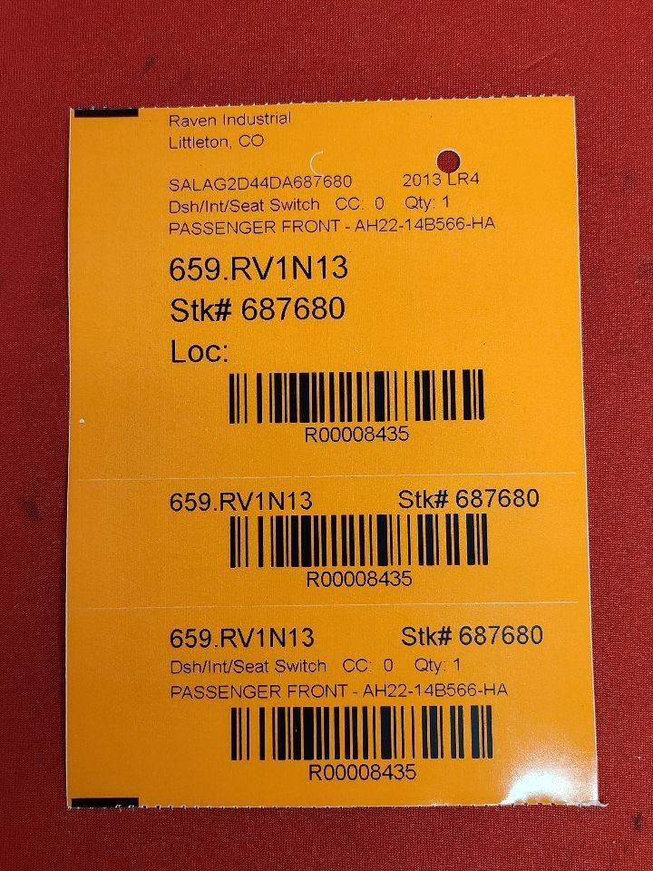 2010-2016 Land Rover LR4 / 10-13 Sport FRONT RIGHT PASSENGER Seat Switch 8-Gang