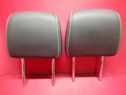 2011 2012 Chevy Volt FRONT Left & Right Headrest Set Leather w/ WHITE STITCHING