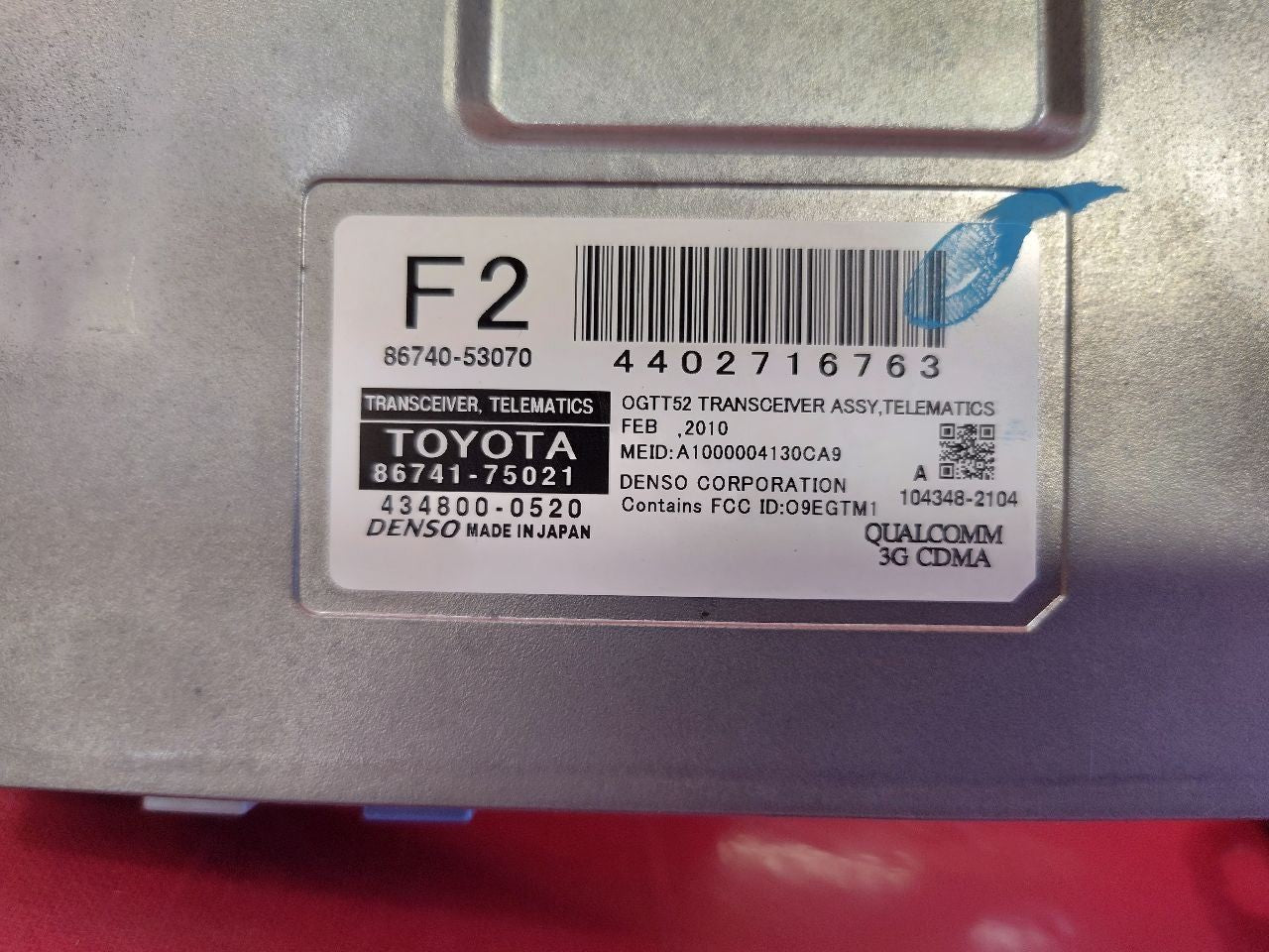2010 Lexus IS250 Radio Audio Telematics Transceiver Control Module 86741-75021