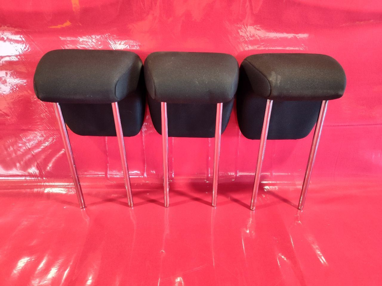 2007 2008 2009 Suzuki SX4 Rear Headrest Set of Three Black Cloth