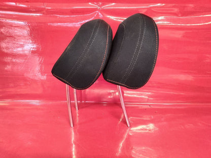 2015-2021 Subaru WRX Front Left Right Headrest Set Black Cloth Red Stitching