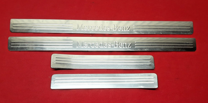 2008 - 2014 Mercedes C-Class GLK Silver Chrome Floorboard Scuff Plate Full SET