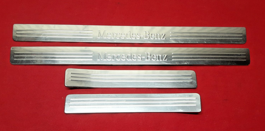 2008 - 2014 Mercedes C-Class GLK Silver Chrome Floorboard Scuff Plate Full SET