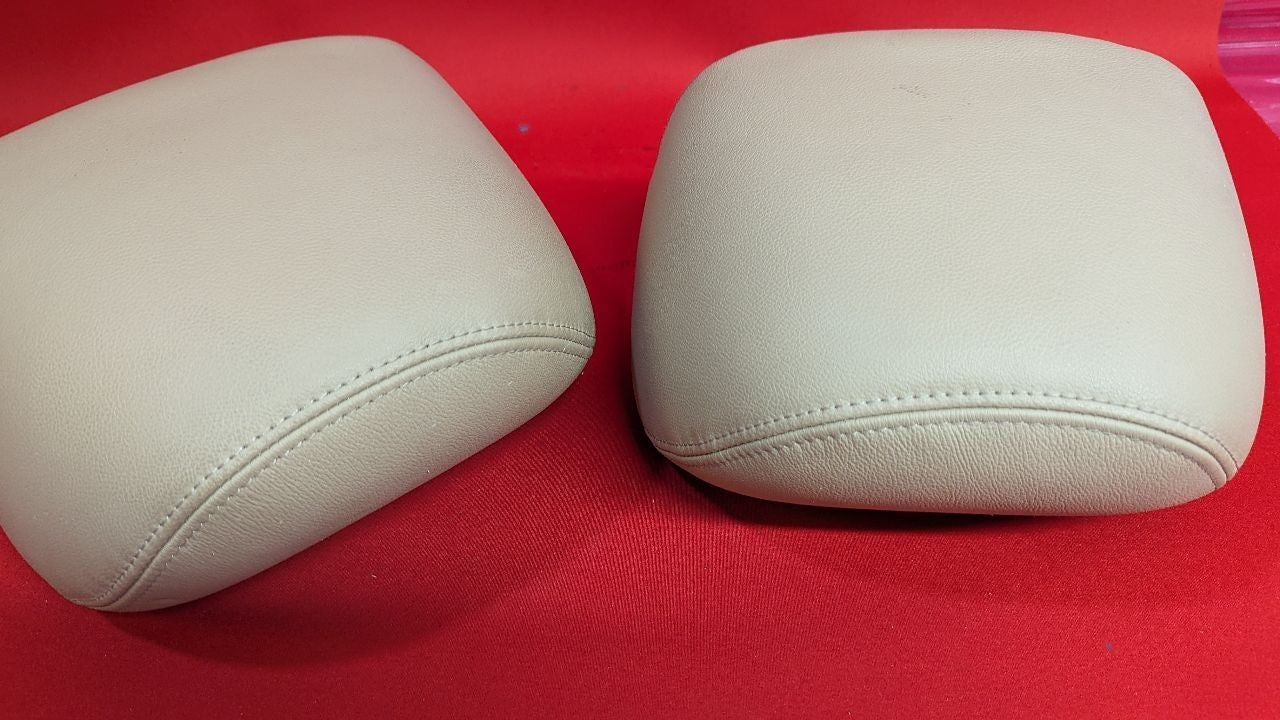 2011-2015 Hyundai Sonata FRONT Left Right Headrest Set Leather Color: Camel