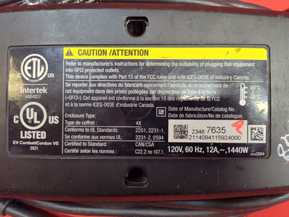 2014-2016 Chevy Volt Spark EV Main Battery Charger Charging Cable 23487635