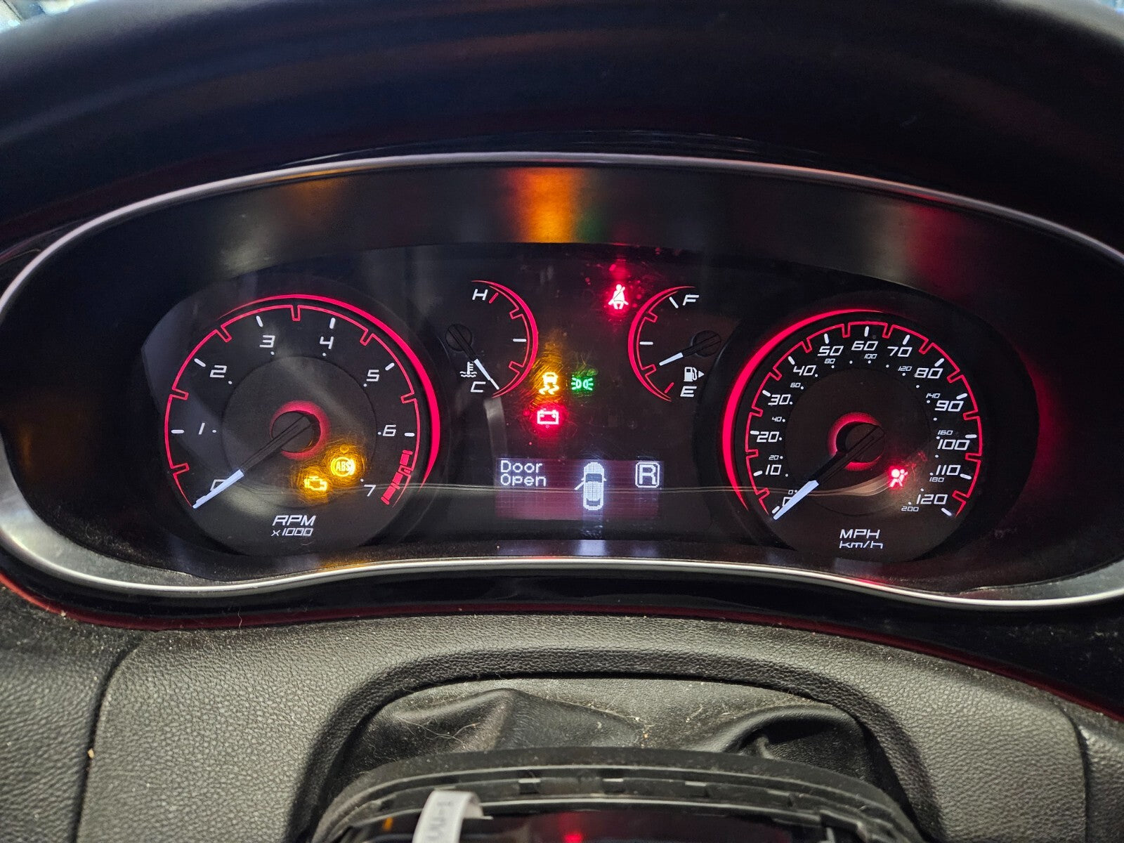 2014 Dodge Dart L4 Speedometer Instrument Cluster MPH Red Trim 68242388AB